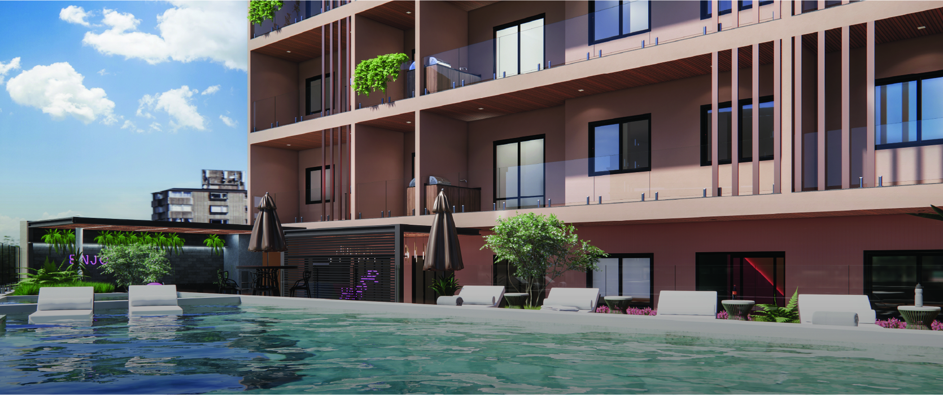 Empreendimento residencial com fachada moderna